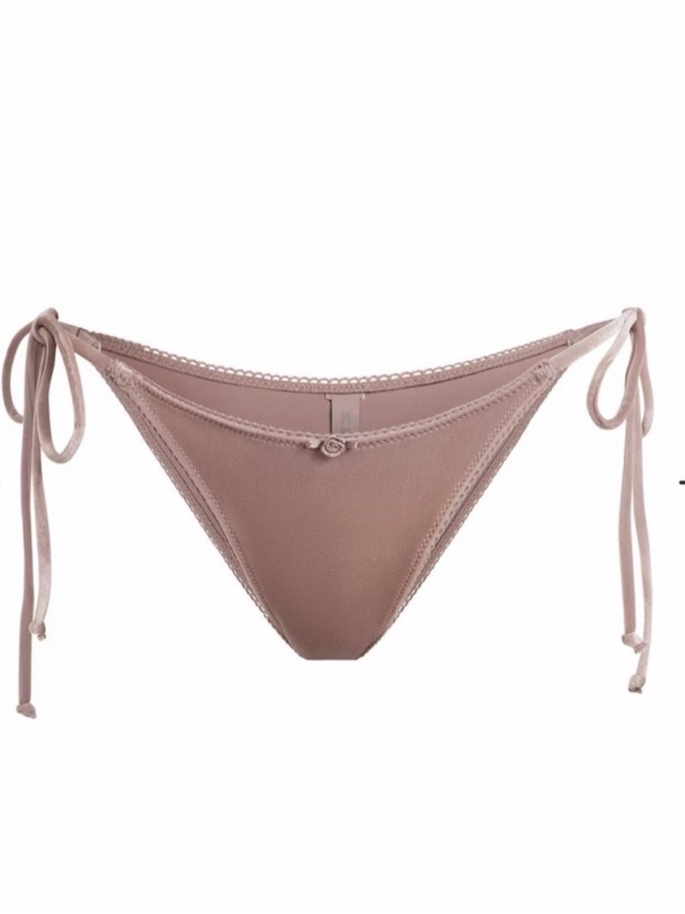 SKIMS Velvet Swim Tie Tanga Bottoms in Umber M NWT